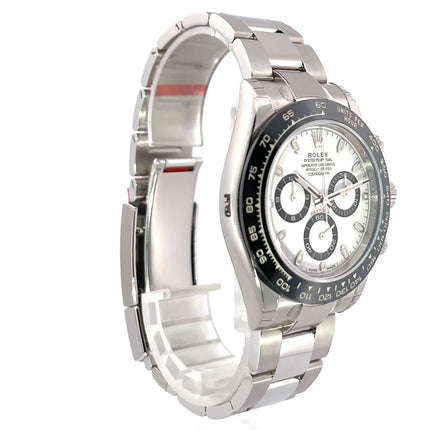 Rolex Daytona Edelstahl Ref. 116500LN Weiß, Poliert und Satiniert, Keramik Lünette, Oyster Armband, Tachymeterskala, LC100