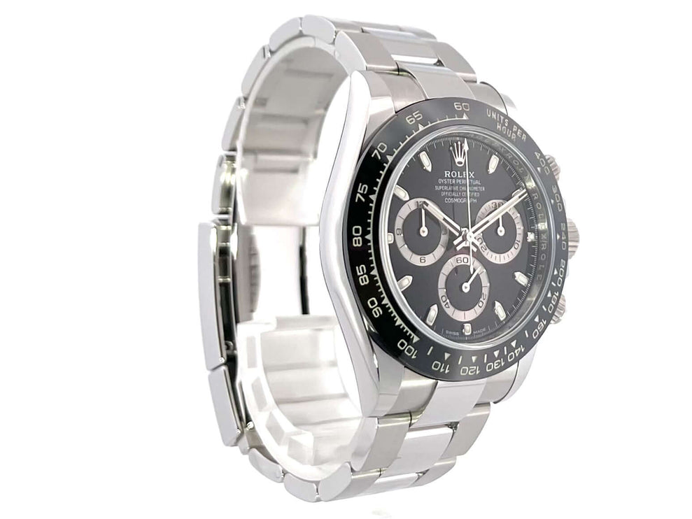 Rolex Daytona Edelstahl 116500LN Schwarz aus 2020 mit Oyster Edelstahl Armband, Keramik Lünette und schwarzem Zifferblatt