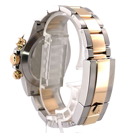 Rückansicht der Rolex Daytona Edelstahl / Gelbgold 116503 mit Oyster Armband und Sicherheitsfaltschließe.