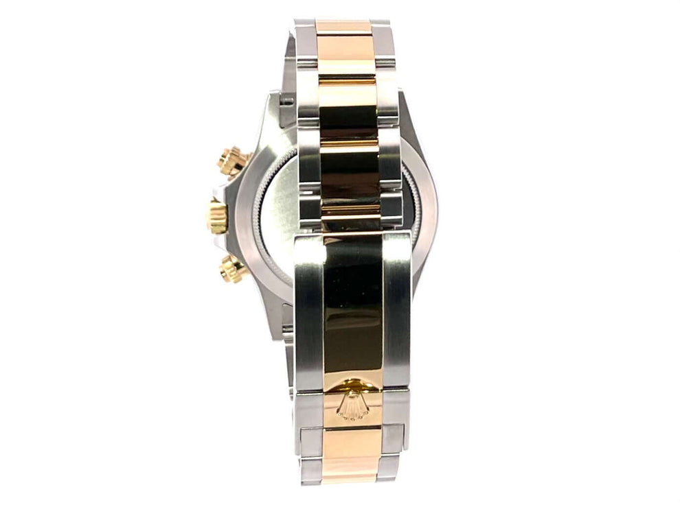 Rückansicht der Rolex Cosmograph Daytona Edelstahl/Gelbgold Ref. 116503 Armband mit Sicherheitsfaltschließe, 2020 Edition.