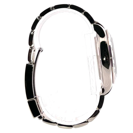 Seitenansicht Rolex Cosmograph Daytona 116509 Weißgold Blau mit 18 kt Weißgold Armband und Faltschließe