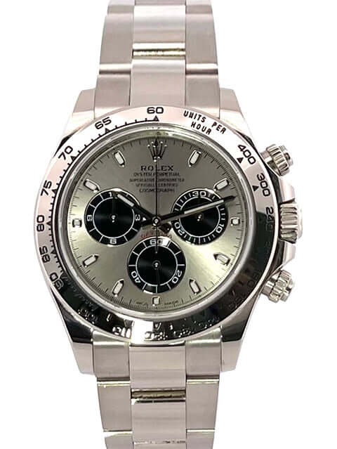 Rolex Cosmograph Daytona Weißgold 116509 Grau, 18 kt Weißgold, 40 mm Gehäuse, graues Zifferblatt, Oyster Armband, Luxus Herrenuhr