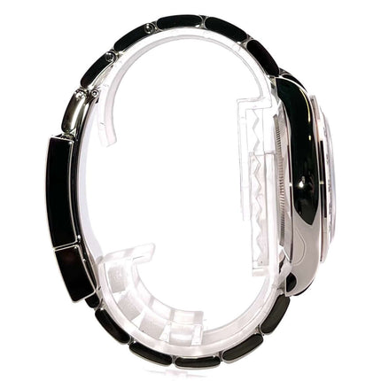 Rolex Cosmograph Daytona 116509 Weißgold, Seitenansicht des 40 mm Gehäuses, ungetragenes Modell mit poliertem und satiniertem Armband