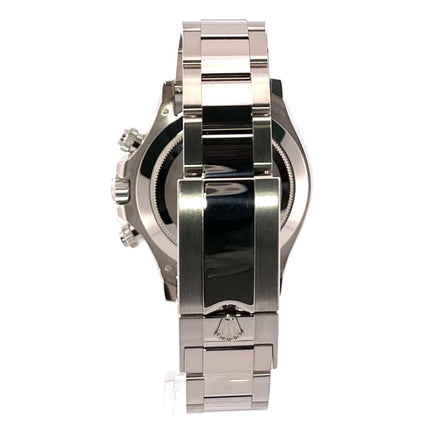 Rückseite Rolex Cosmograph Daytona 116509 Weißgold mit poliertem und satiniertem 18 kt Weißgold-Armband und Faltschließe.