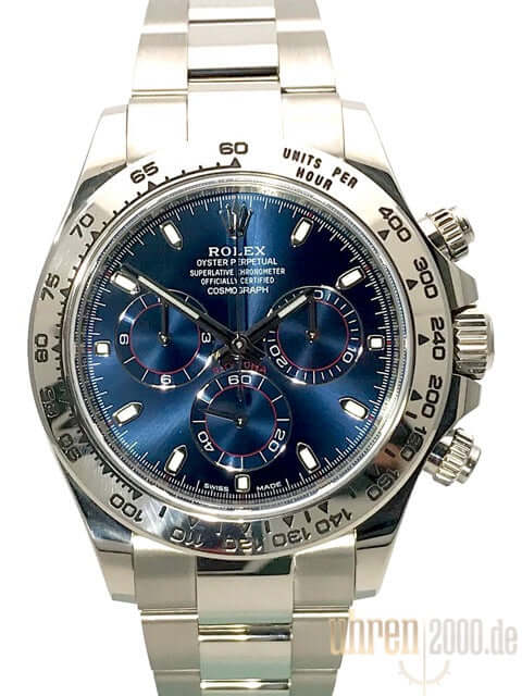 Rolex Cosmograph Daytona white gold 116509 blue dial LC100