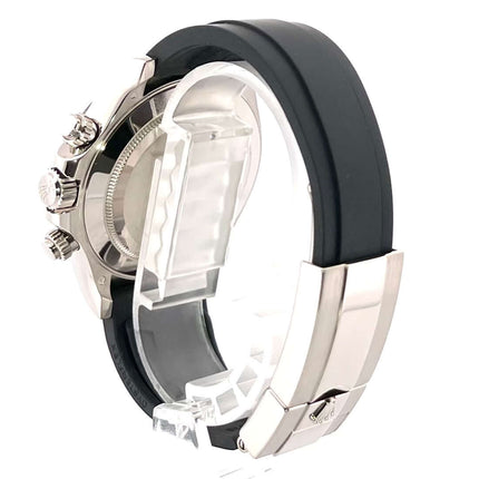 Rückansicht der Rolex Daytona 116519LN Weißgold, graues Zifferblatt, Oysterflex-Band, Faltschließe aus 18 kt Weißgold, 40 mm Durchmesser