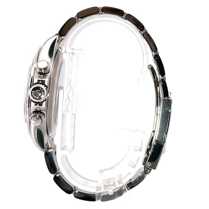 Rolex Daytona Edelstahl 116520 Schwarz Seitenansicht Armband und Gehäuse