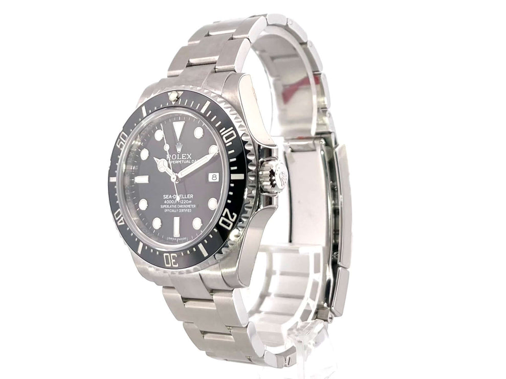 Rolex Sea-Dweller 4000 Ref. 116600 Uhr aus Edelstahl mit schwarzem Keramikring und Heliumventil, 40 mm Gehäuse, Datum und Leuchtanzeigen