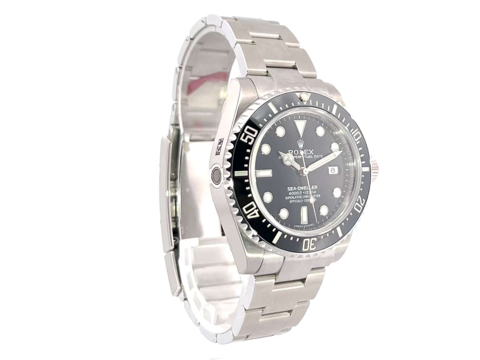Rolex Sea-Dweller 4000 Ref. 116600 aus Edelstahl mit schwarzem Zifferblatt und einseitig drehbarer schwarzer Keramiklünette