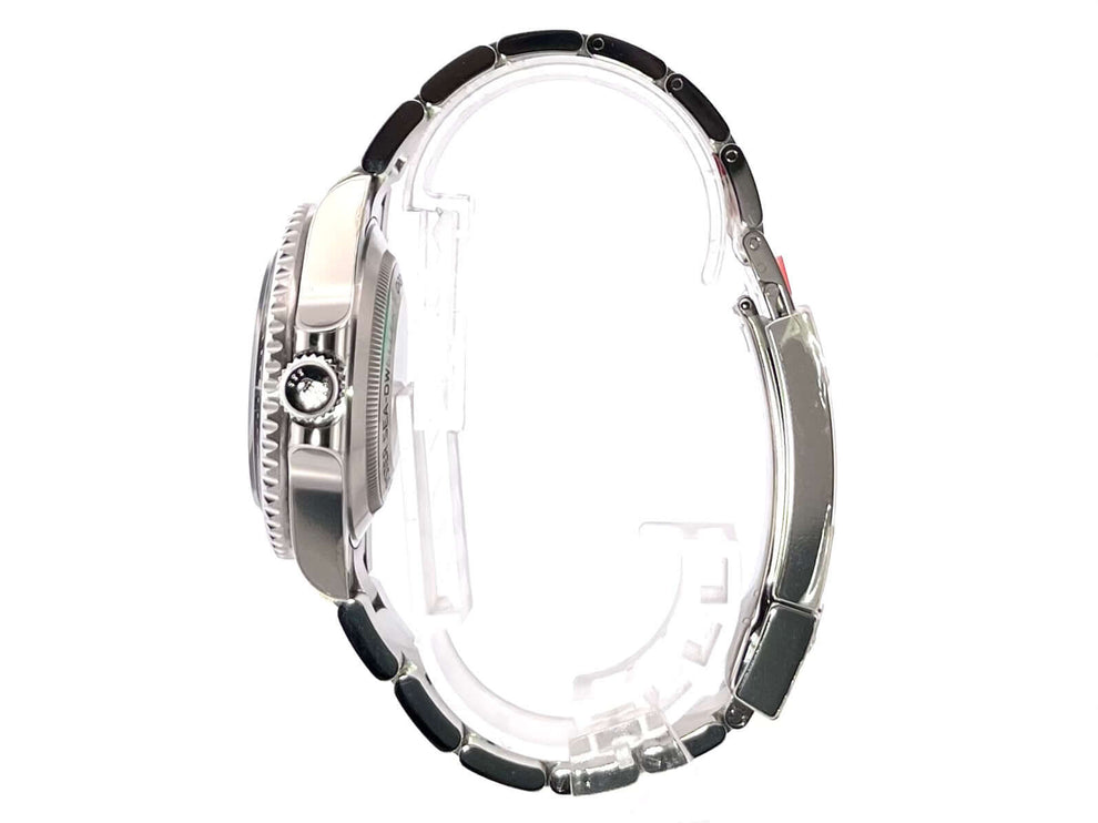 Rolex Sea-Dweller 4000 Ref. 116600 Seitenansicht Edelstahlgehäuse und satiniertes Armband