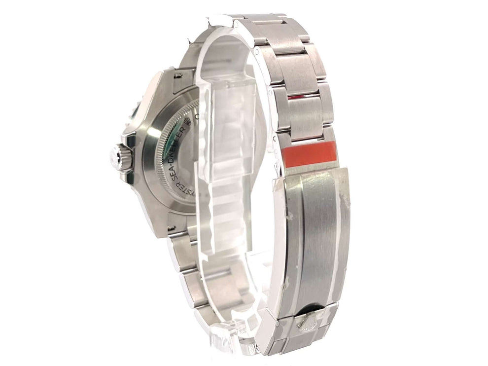 Rückseite des Rolex Sea-Dweller 4000 Ref. 116600 mit Edelstahl-Gehäuse und Oyster-Armband.