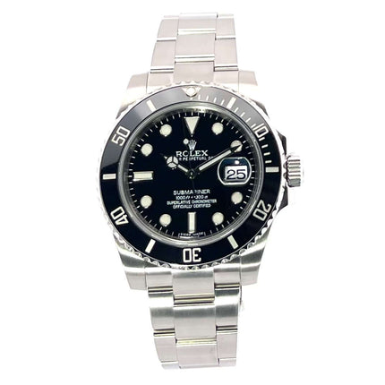 Rolex Submariner Date 116610LN, Edelstahlgehäuse und Armband, schwarzes Zifferblatt, polierte und satinierte Ausführung, Uhrzeit und Datum anzeigen