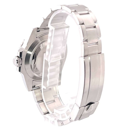 Rückseite des Rolex Submariner Date Ref. 116610LN, Edelstahlgehäuse und Armband, poliert und satiniert.