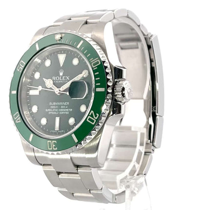 Rolex Submariner Date LV Ref. 116610LV aus Edelstahl mit grünem Zifferblatt und grüner Keramik Lünette, Automatikwerk.