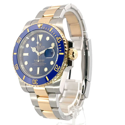 Rolex Submariner Date 116613LB Edelstahl und Gelbgold, blaues Zifferblatt, drehbare Lünette, Oyster Armband, Luxusarmbanduhr