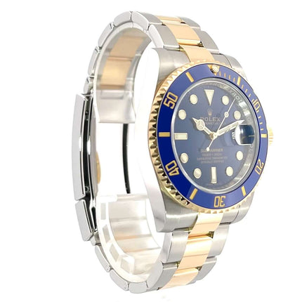 Rolex Submariner Date 116613LB Edelstahl Gelbgold Uhr mit blauer Lünette und Armband aus Edelstahl und 18k Gelbgold
