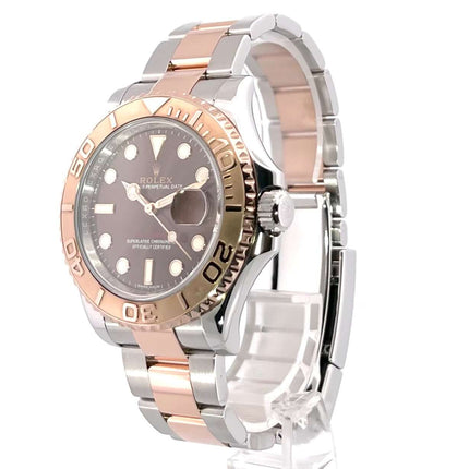 Rolex Yacht-Master 40 Edelstahl Everose-Gold 116621 mit braunem Zifferblatt und Oyster-Armband. Luxusuhr aus 2018.