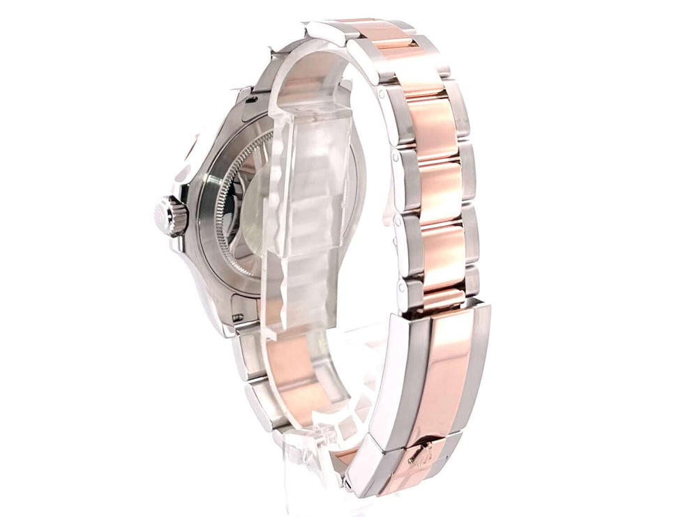 Rückseite Rolex Yacht-Master 40 Edelstahl Everose-Gold Armband poliert und satiniert, Modell 116621, Jahr 2018.