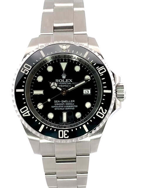 Rolex Sea-Dweller Deepsea 116660 aus Edelstahl mit schwarzem Zifferblatt und Keramik-Lünette, 44 mm Gehäuse, und Edelstahl-Armband