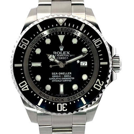 Rolex Sea-Dweller Deepsea 116660 Edelstahl Gehäuse, schwarzer Zifferblatt, Oyster Armband, Lünette mit 60 Minuten Skala und Leuchtpunkt