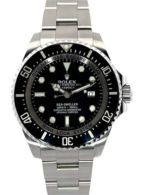 Rolex Sea-Dweller Deepsea 116660 Edelstahl Gehäuse, schwarzer Zifferblatt, Oyster Armband, Lünette mit 60 Minuten Skala und Leuchtpunkt