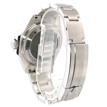 Rückseite des Rolex Sea-Dweller Deepsea 116660 aus Edelstahl mit Oyster Armband und Sicherheitsfaltschließe, Baujahr 2012.