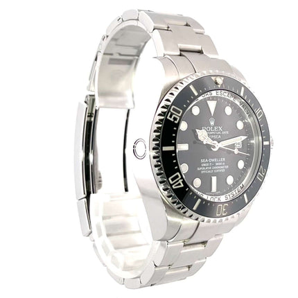 Rolex Sea-Dweller Deepsea 116660, 2016 Edition, poliertes und satiniertes Edelstahlgehäuse, schwarzes Zifferblatt mit Leuchtindizes und Leuchtpunkten