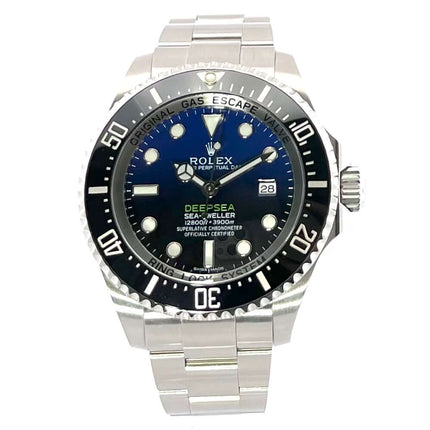 Rolex Sea-Dweller Deepsea 116660 D-Blue aus Edelstahl, blaues/schwarzes Zifferblatt, Oyster Armband, Keramik Lünette, Heliumventil.