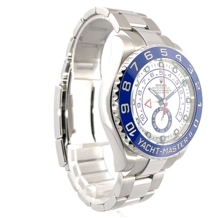 Rolex Yacht-Master II 116680 Edelstahl 44mm, blaue Keramiklünette, weißes Zifferblatt, Oyster Edelstahlband, Automatikwerk, 2021 Modell.