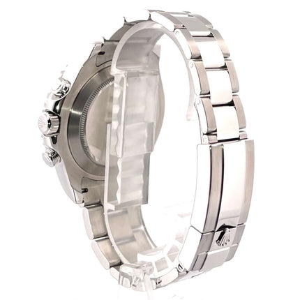 Rückseite der Rolex Yacht-Master II 116680 Edelstahl aus dem Jahr 2021 mit poliertem und satiniertem Gehäuse und Oyster Edelstahlarmband