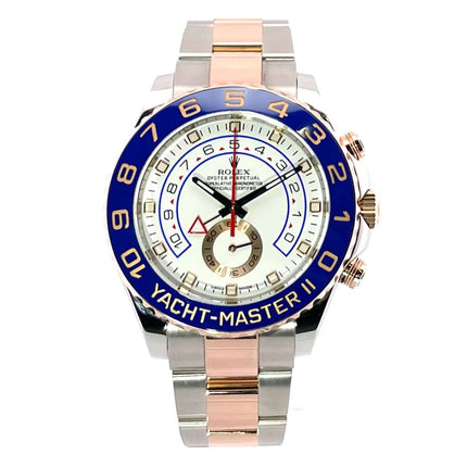 Rolex Yacht-Master II 116681 Edelstahl Everose-Gold Uhr mit blauem Zifferblatt und zweifarbigen Armband
