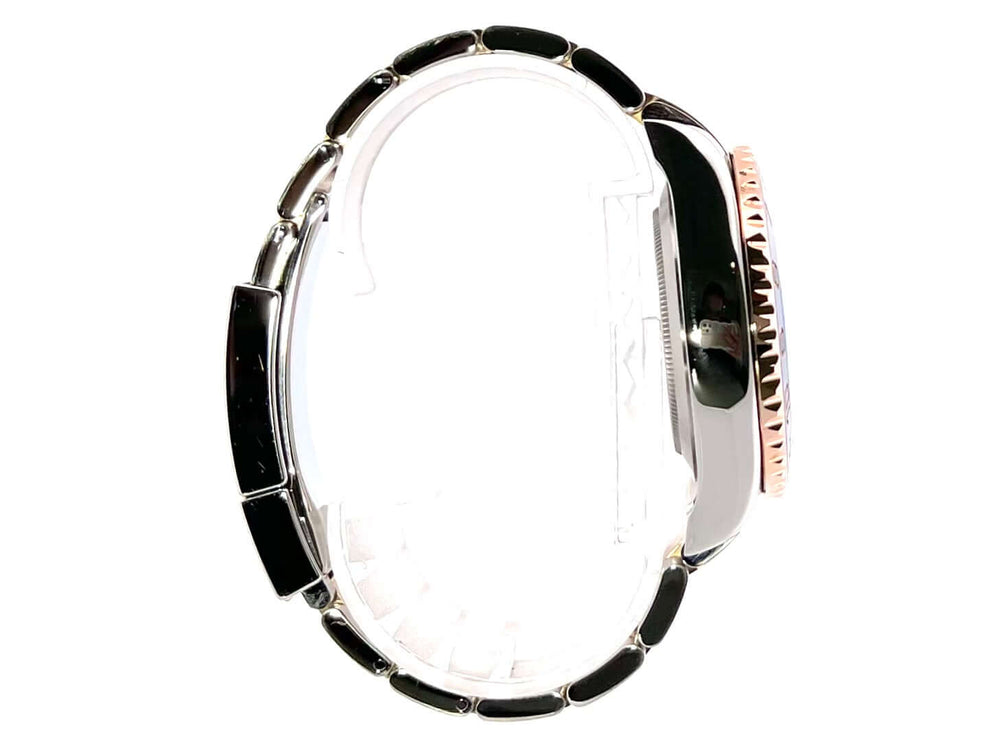 Seitenansicht Rolex Yacht-Master II 116681 Edelstahl Everose-Gold mit poliertem Gehäuse und Armband