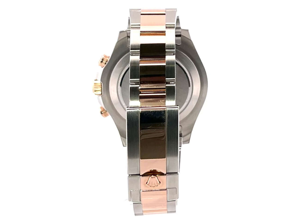 Rückseite Uhrband Rolex Yacht-Master II Ref. 116681 aus Edelstahl und 18 kt Everose-Gold poliert und satiniert, 2017 Modell.