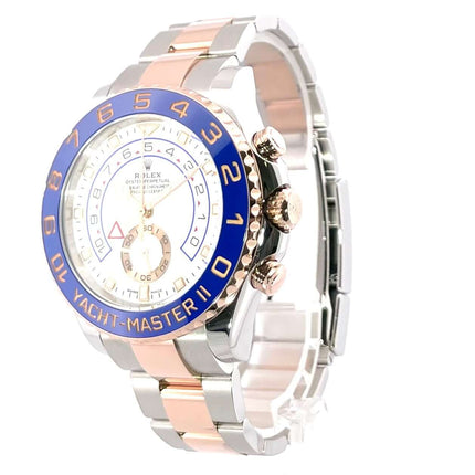 Rolex Yacht-Master II 116681 Edelstahl Everose-Gold Uhr mit blauem Keramik-Ziffernblatt und Oyster Armband aus Edelstahl und 18 kt Everose-Gold.