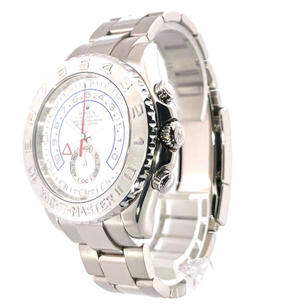 Rolex Yacht-Master II 116689 Weißgold Armbanduhr mit Platinlünette und weißem Zifferblatt, 18 kt poliertes und satiniertes Weißgold-Oyster-Armband