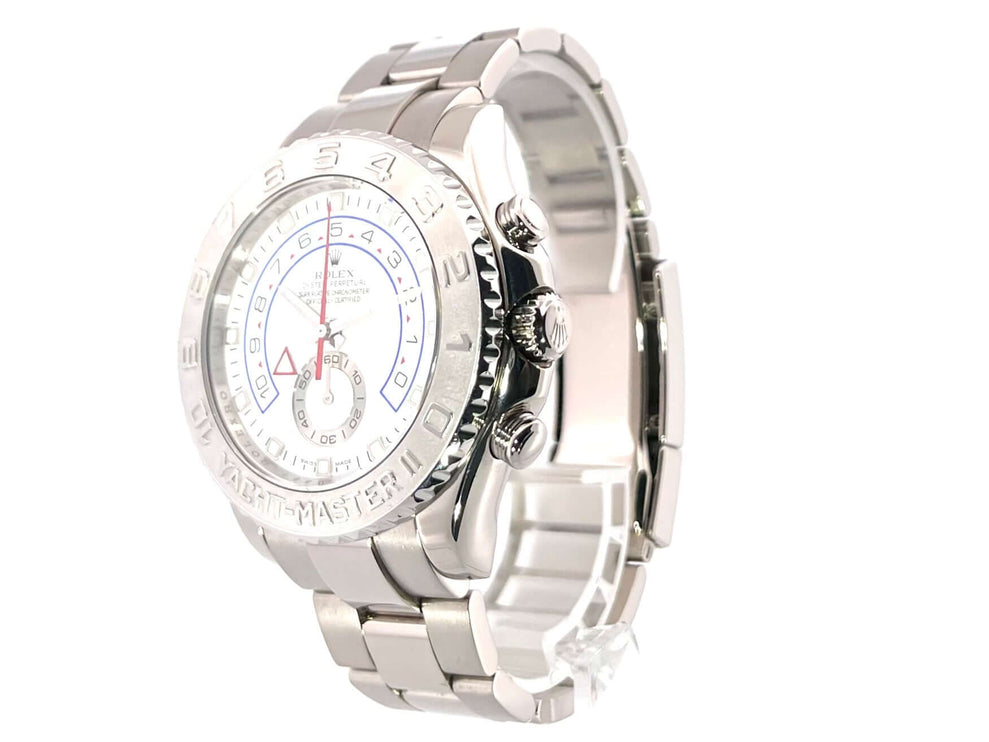 Rolex Yacht-Master II 116689 Weißgold Armbanduhr mit Platinlünette und weißem Zifferblatt, 18 kt poliertes und satiniertes Weißgold-Oyster-Armband