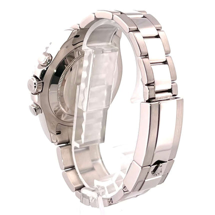 Rückansicht des Rolex Yacht-Master II 116689 Weißgold mit poliertem und satiniertem Oyster-Armband aus 18 kt Weißgold und Faltschließe