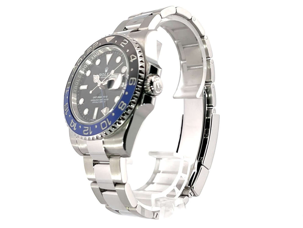Rolex GMT Master II Edelstahl 116710BLNR, 40mm Gehäuse, blau/schwarze Keramik Lünette, schwarzes Zifferblatt, Oyster Edelstahlband, Sicherheitsfaltschließe