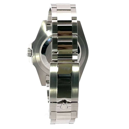 Rückansicht des Rolex GMT-Master II Edelstahl 116710LN mit poliertem und satiniertem Edelstahlband und Sicherheitsfaltschließe