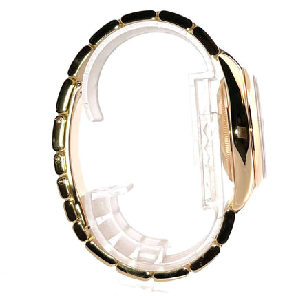 Seitenansicht Rolex Day-Date 36 118208 aus 18 kt Gelbgold, poliertes und satiniertes Oyster Armband, Gehäuse 36 mm