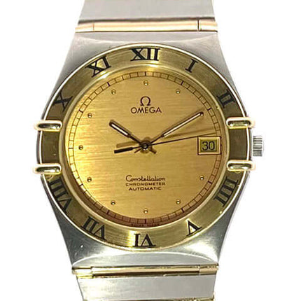 Omega Constellation 95 Ref. 1202.10.00 Herren-Armbanduhr aus Edelstahl und Gelbgold mit champagnerfarbenem Zifferblatt und römischen Indizes