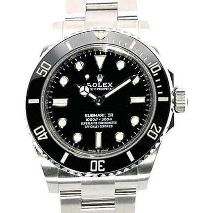 Rolex Submariner 124060 No Date Edelstahlgehäuse, schwarzes Zifferblatt, Keramik-Lünette, Automatikwerk, Oyster-Band, 2020