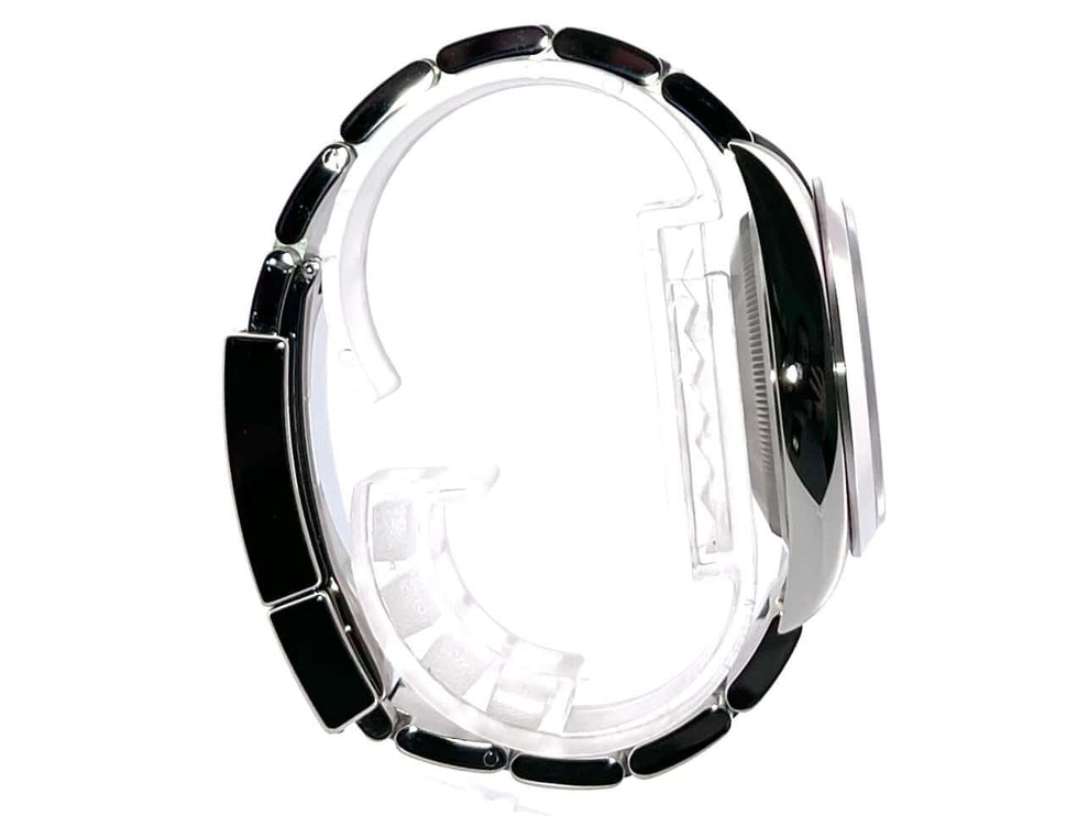 Seitenansicht Rolex Explorer 36 Edelstahl Armband poliert und satiniert, Ref. 124270, 2021, Oyster Edelstahl Armband mit Faltschließe