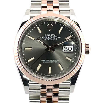 Rolex Datejust 36 Oystersteel Everose-Gold 126231 Rhodium Zifferblatt mit Jubilé-Armband aus Edelstahl und 18kt Everose-Gold