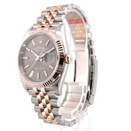 Rolex Datejust 36 Oystersteel Everose-Gold 126231 mit Rhodium Zifferblatt und Jubilé-Armband in Edelstahl und 18 kt Everose-Gold