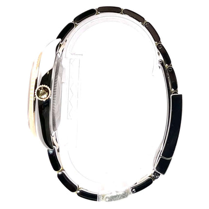 Rolex Datejust 36 Seiteansicht Edelstahl Gelbgold 126233 Silber Römisch Diamant Armband Ansicht