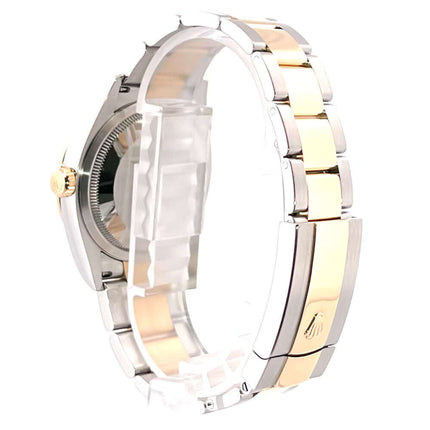 Rolex Datejust 36 Ref. 126233 Rückansicht, Edelstahl und Gelbgold Oyster Armband mit Faltschließe, poliert und satiniert