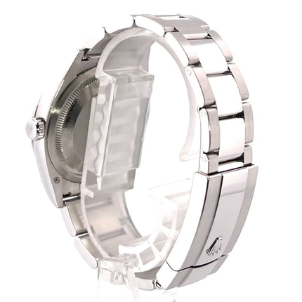 Rückansicht des Rolex Datejust 36 Oystersteel / Weißgold 126234 mit Edelstahlarmband und Faltschließe.