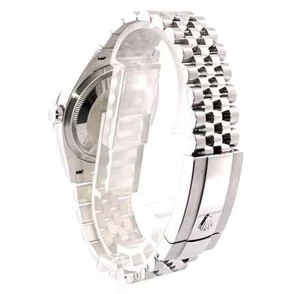 Rückseite der Rolex Datejust 36 Oystersteel Weißgold 126234 mit Edelstahl Jubile-Band und Faltschließe
