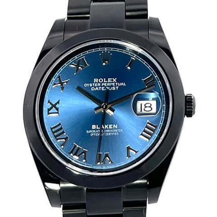 Rolex Datejust 41 Ref. 126300 Oystersteel Blau Römisch, poliertes Edelstahlgehäuse, blaues Zifferblatt, Automatikwerk, 70 Stunden Gangreserve